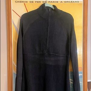 Athleta Sz Large Half Zip Fit n Flare Sweater Dress